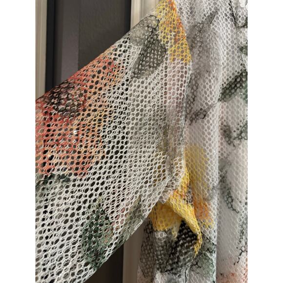 ALFRED DUNNER Charleston Top NWT Multi Colored Floral Net 3/4 Sleeve Top Sz 3X - Picture 6 of 9